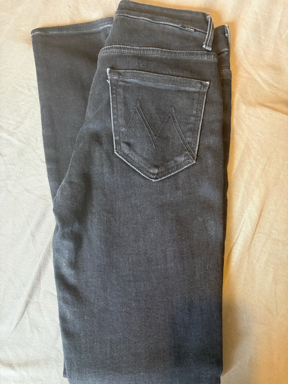 MOTHER Midnight Black Skinny Jeans